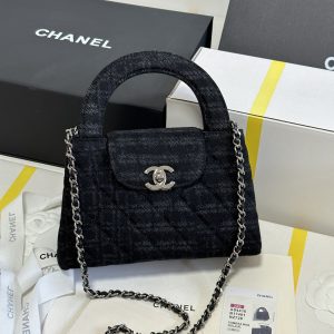 Chanel Kelly 24A Zwart Denim Groot Formaat - 1:1 Replica Kwaliteit en Snelle Levering 1153192993 - front view