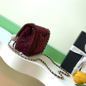 Chanel Classic Flap 1:1 Replica in Fluweel - Premium Kwaliteit Spiegelkopië 1153189738 - side view